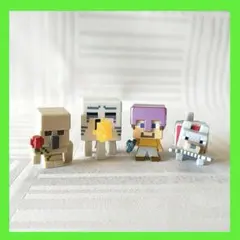 マインクラフト　ミニフィギュア　4体　ガスト　スティーブ　狼　アイアンゴーレム