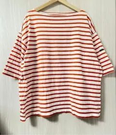OUTIL TRICOT AAST サイズ2 ボーダー　オレンジ　バスクシャツ OUTIL TRICOT AAST サイズ2 ボーダー オレンジ バスクシャツ - メルカリ