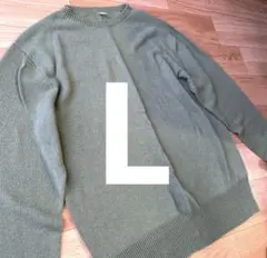 UNIQLO U 3Dクルーネックセーター L グリーン