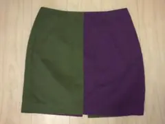 モスグリーン×パープル バイカラー タイトスカートのサムネイル