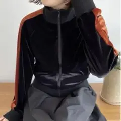 ローリーズファーム　ベロアトラックジャージ　ジャケット　ブラック