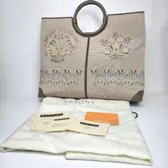 おかじま　OKAJIMA　和装　ハンドバッグ　更紗花文 金彩　平和屋 岡重謹製