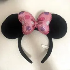 ミニー カチューシャ スパンコール ピンク