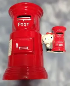 赤いポスト型 貯金箱 セット 特大 キティ