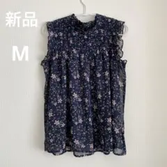 【未使用】エムズエキサイト ノースリーブ タンクトップ フリル 小花柄 Mサイズのサムネイル