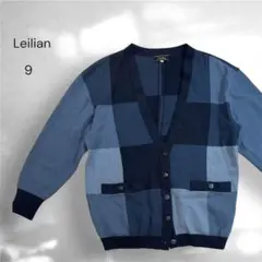 【新品未使用タグ付き】お値下げ　レリアン　カーディガン　13＋ wnc レリアン Leilian カーディガン 13+ 赤 黒 ニット 大きい