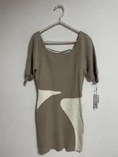 RESEXXY バイカラーミニニットワンピース