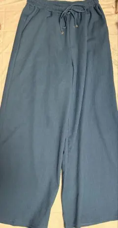 ワイドパンツ イージーパンツ ブルー
