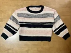 【美品】イーハイフンワールドギャラリー ボーダーニット ベージュ FREE