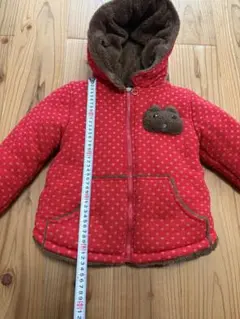 赤いクマ刺繍付きアウター 約120cm