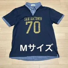 ポロシャツ　バックナンバー　重ね着風　レイヤード　Mサイズのサムネイル