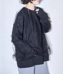 CITYSHOP [THE MOOD]チュール ロングTシャツ ブラック 黒のサムネイル