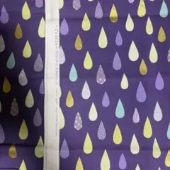 ハギレ 布 生地 はぎれ Kokka しずく模様 オックス パープル