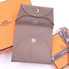 ❤お得なお品❤バスティア エトゥープ ケース SV金具 エルメス U刻印 ❤お得なお品❤バスティア エトゥープ コインケース SV金具