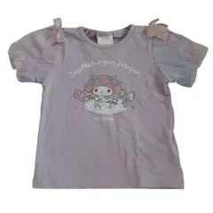 タグ付き☆マイメロの袖チュールTシャ(90)