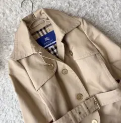 バーバリーブルーレーベル トレンチコート 金ボタン ノバチェック 羽織り 38