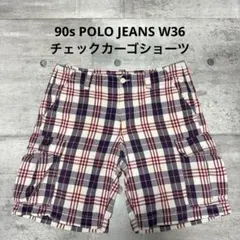 90s POLO JEANS カーゴショーツ チェック Y2K 短パン W36のサムネイル