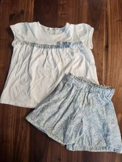 BeBe Petits Pois Vert 140 半袖Tシャツ　ショートパンツ