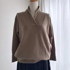 【23 区】薄手 ウールカシミアニット38 ショールカラーセーター プルオーバー