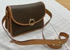 た*こ様 CELINE/セリーヌ マカダム柄◆ フラップ式ショルダーバッグ◆菅