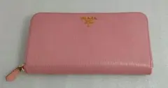 PRADA サフィアーノ 長財布 ラウンドファスナー ライト　ピンク