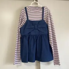 après les cours デニムキャミ付きトップス
