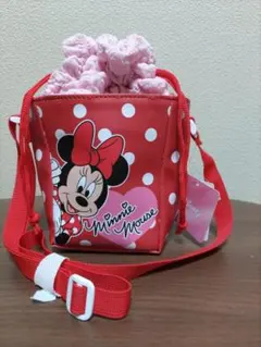 ディズニー ミニーマウス ショルダーバッグ バッグ 斜め掛け 巾着 赤 可愛い