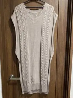 2WAYニットロングベスト　ジレ