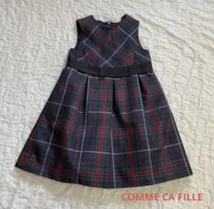 コムサエンジェル チェックフォーマルワンピース ドレス 120