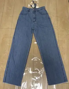 GUハイウエスト ストレートデニム バックリボン Mサイズ