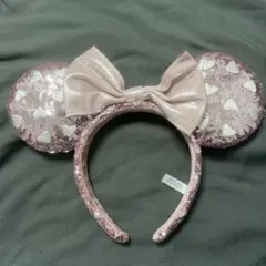 ディズニー ミッキー耳 カチューシャ ピンク スパンコール
