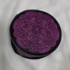 ANNA SUI ポーチ 丸型 巾着 ミラー付き　ドクロモチーフのサムネイル
