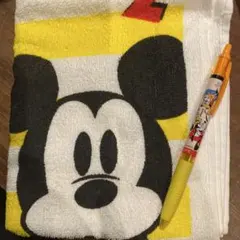 ミッキーマウス タオル　ボールペン2点セット