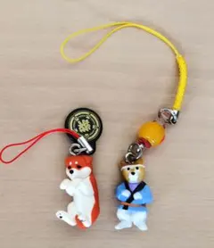 柴犬根付け 赤柴 &しばわんこの和のこころ なごみ和小物ねつけ ストラップ