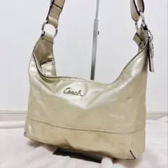 COACH コーチ 2way レザーショルダーバッグ ゴールド