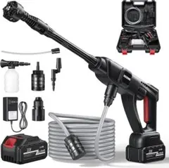 高圧洗浄機 コードレス 充電式バッテリー洗車機 20000mAh