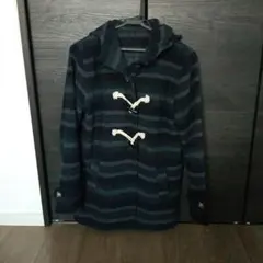 ダッフルコート ネイビーとグレーのストライプ