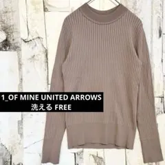 ワンオブマイン ユナイテッドアローズ 洗える リブニットプルオーバー 無地 F