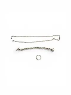 ネックレス ブレスレット リング 3点セット シルバーカラー　アクセサリー