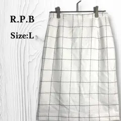 【R.P.B】日本製／スカート／ホワイト／L／春コーデ／カジュアル／清楚