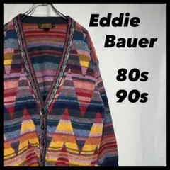 古着　eddie bauer 黒タグ　80s 90s 総柄　16