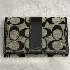 COACH コーチ　シグネチャー　キャンバス　レザー　折り財布　ユニセックス