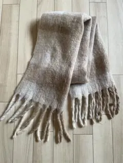 チェック柄マフラー ベージュ系