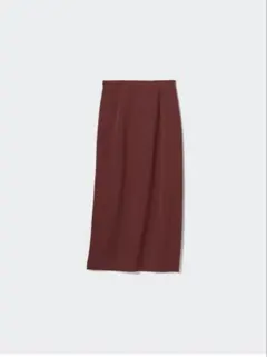 ストレッチダブルフェイスナロースカート（丈標準80～84cm）　ワインレッドのサムネイル
