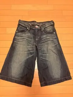【EDWIN】BLUE TRIP デニム ハーフパンツ ステッチ Y2K