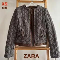 ZARA キルトノーカラージャケット サイズXS