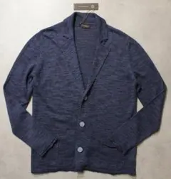 MORGANO☆新品4.5万円モルガーノ ネイビー色コットンニットジャケット 