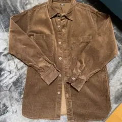ブラウン コーデュロイ 長袖シャツ