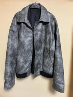 【完売・希少品】Spielio ヴィンテージライク合皮ブルゾン グレー L