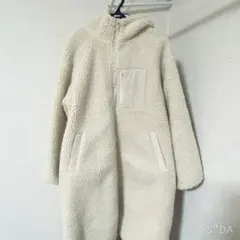 フード付きクリーム色フリースジャケット M